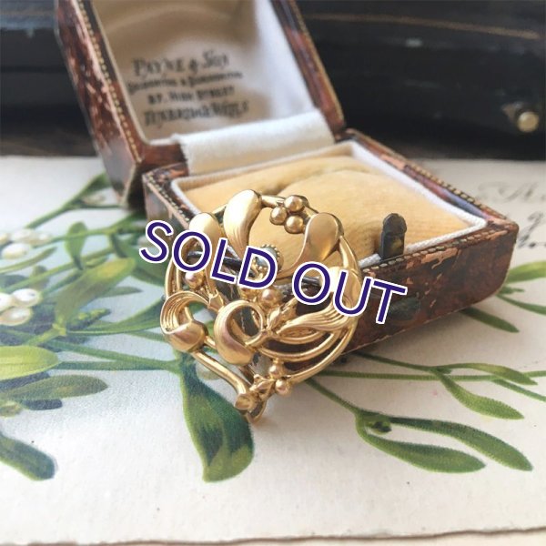 画像2: FIX パールとヤドリギのゴールドブローチ (2)