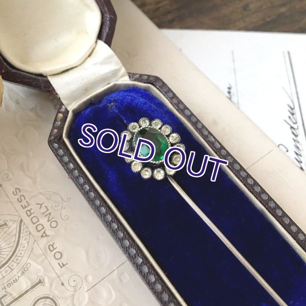 画像5: 銀製 エメラルドガラスのクラヴァットピン (5)