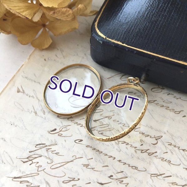 画像6: ガラスのゴールドロケットペンダント (6)