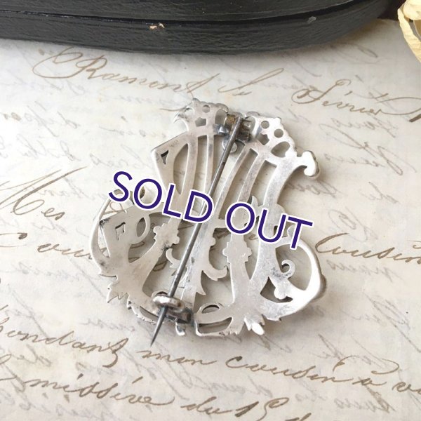 画像6: 銀製 『BM』イニシャルモノグラムブローチ (6)