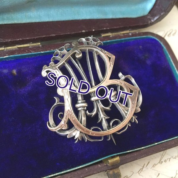 画像5: 銀製 『BM』イニシャルモノグラムブローチ (5)