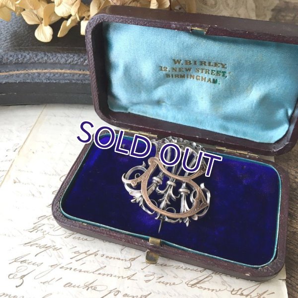 画像7: 銀製 『BM』イニシャルモノグラムブローチ (7)