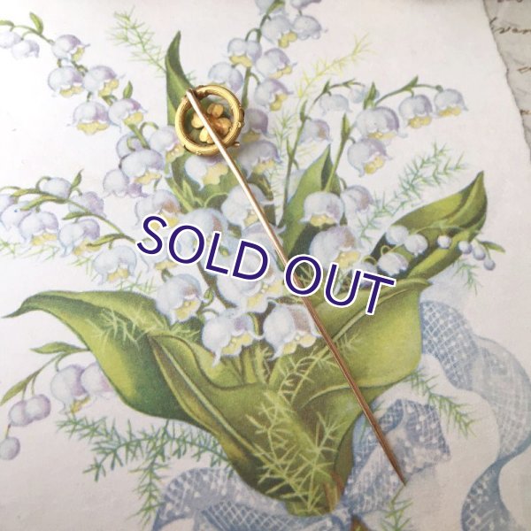 画像9: 18金 パールと四葉クローバーのピン (9)