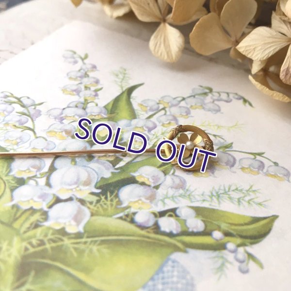 画像5: 18金 パールと四葉クローバーのピン (5)