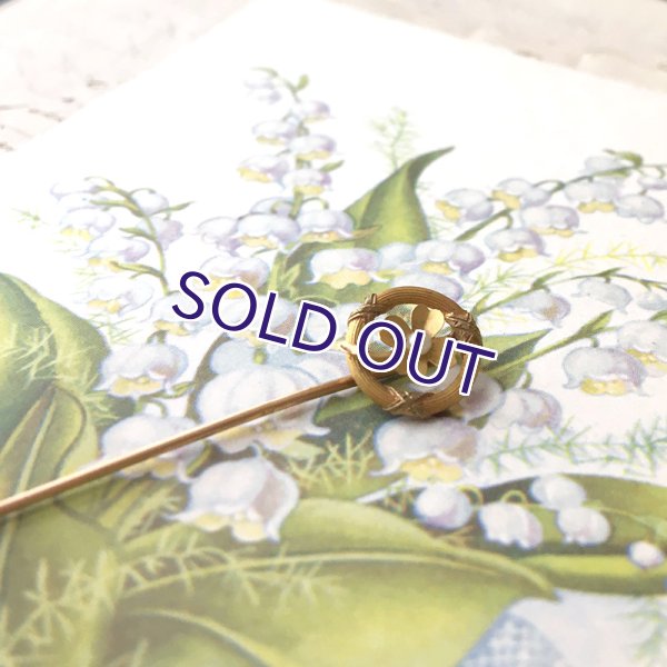 画像4: 18金 パールと四葉クローバーのピン (4)