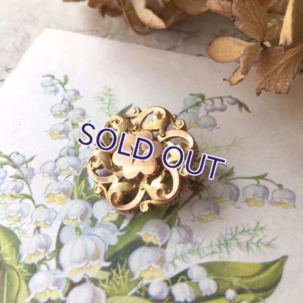 画像2: FIX パールとアカンサス文様のゴールドブローチ (2)