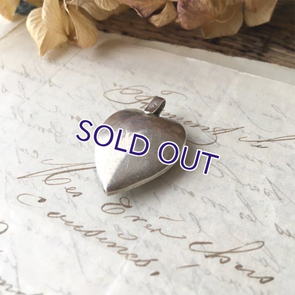 画像7: 銀製 ペーストガラスのハートペンダント (7)