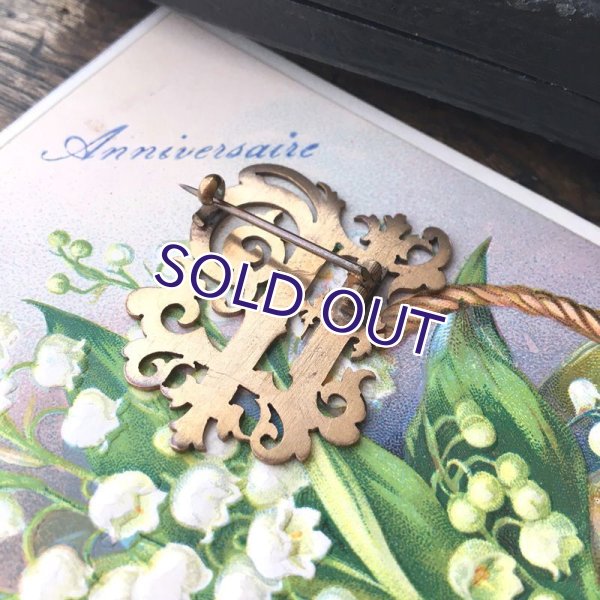 画像5: 『LP』イニシャルモノグラムのゴールドブローチ (5)