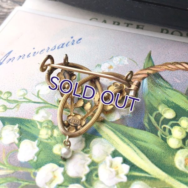 画像8: ORIA 小さな花のゴールドブローチ (8)