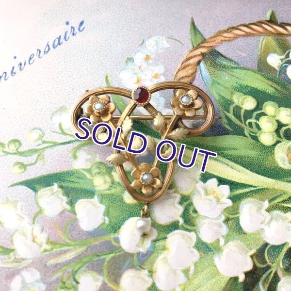 画像2: ORIA 小さな花のゴールドブローチ (2)