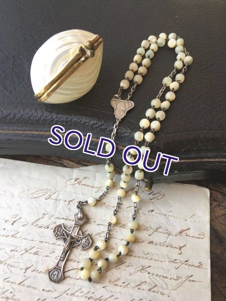 画像12: マザーオブパールのロザリオとケースセットB (12)