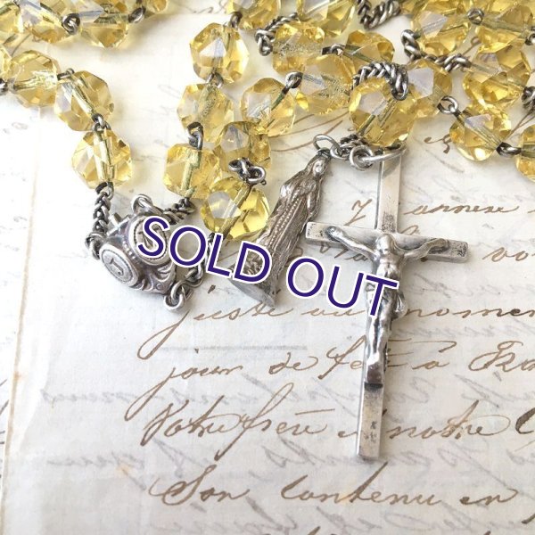 画像4: シトリンガラスのシルバーロザリオ (4)