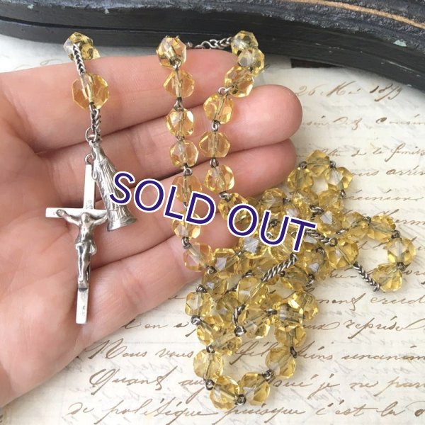 画像8: シトリンガラスのシルバーロザリオ (8)