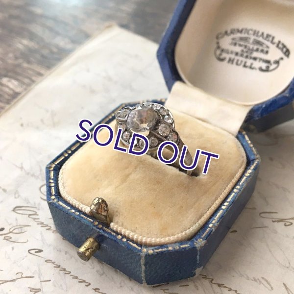 画像9: クリアガラスのアールデコシルバーリング (9)