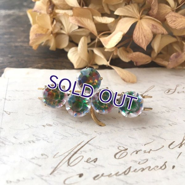 画像4: クローバーアイリスガラスのバーブローチ (4)