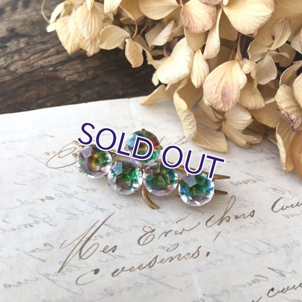 画像3: クローバーアイリスガラスのバーブローチ (3)