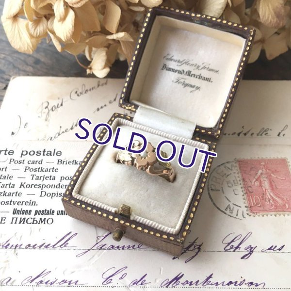 画像10: ORIA パールと花のゴールドリング (10)