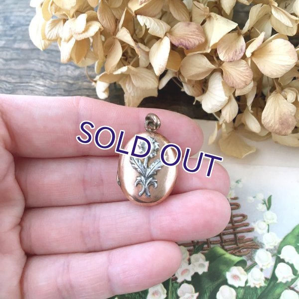 画像10: パールの花のゴールドロケットペンダント (10)