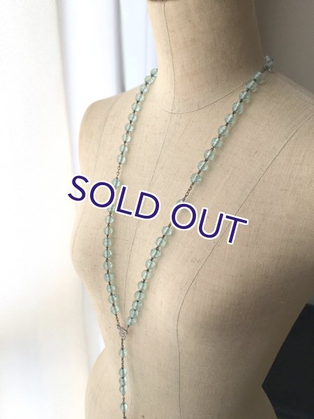 画像10: アクアマリンガラスのシルバーロザリオC (10)