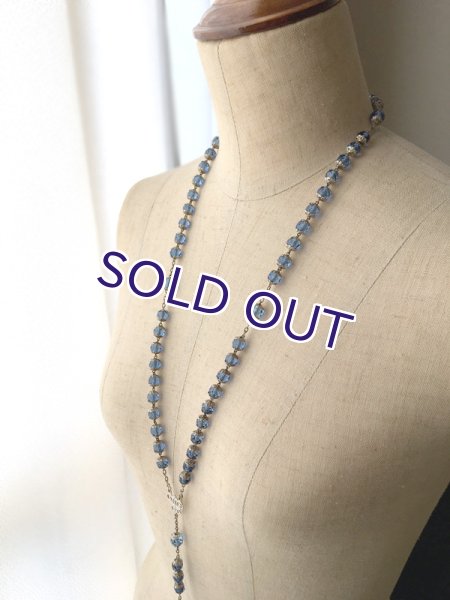 画像10: 総キャップ ブルーガラスのシルバーロザリオ (10)