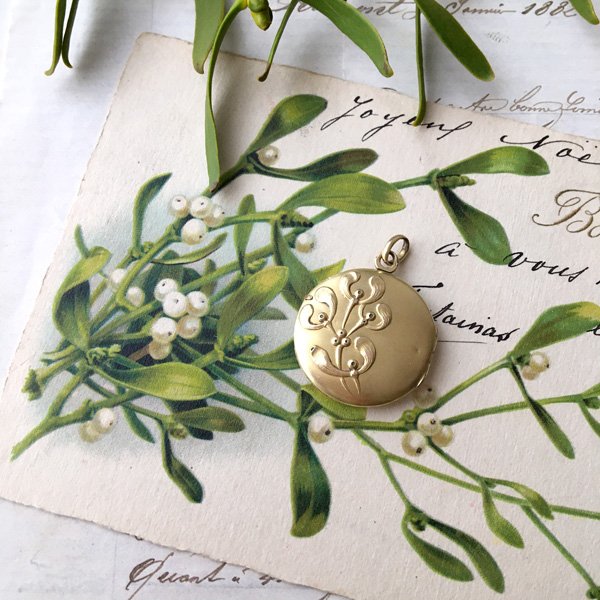 画像6: ORIA ヤドリギのゴールドロケットペンダント (6)