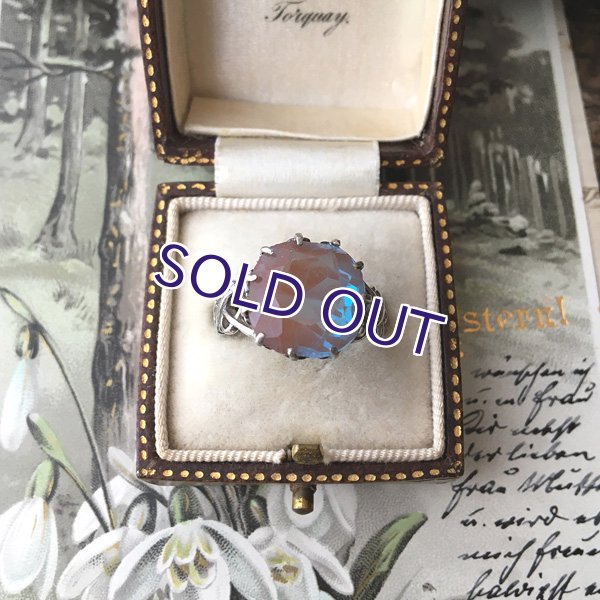 画像2: 大粒クッションカットサフィレットのシルバーリング (2)