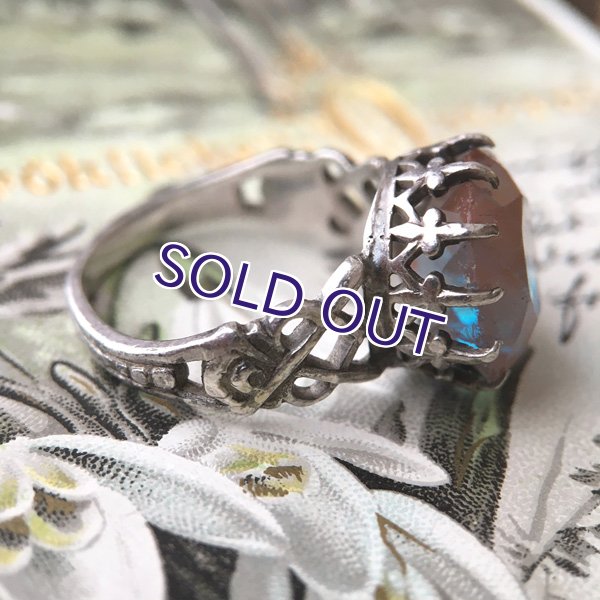 画像9: 大粒クッションカットサフィレットのシルバーリング (9)