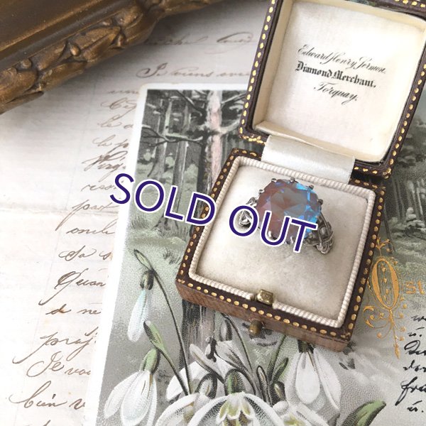 画像11: 大粒クッションカットサフィレットのシルバーリング (11)