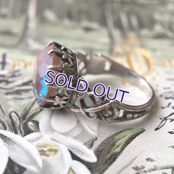 画像8: 大粒クッションカットサフィレットのシルバーリング (8)