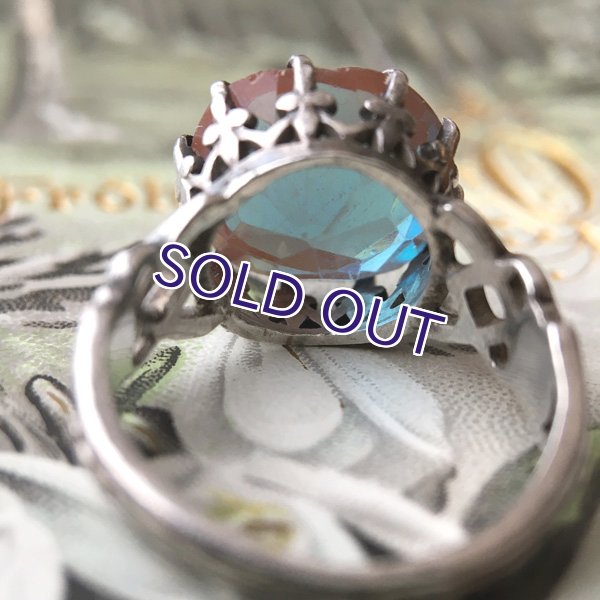 画像7: 大粒クッションカットサフィレットのシルバーリング (7)