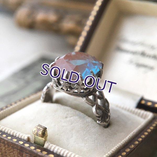 画像4: 大粒クッションカットサフィレットのシルバーリング (4)