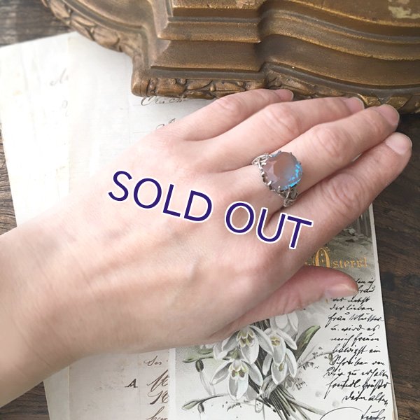 画像12: 大粒クッションカットサフィレットのシルバーリング (12)