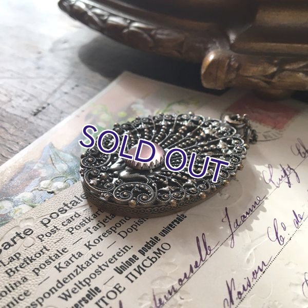 画像8: ローズクォーツと貝殻モチーフのシャトレーンミラー (8)