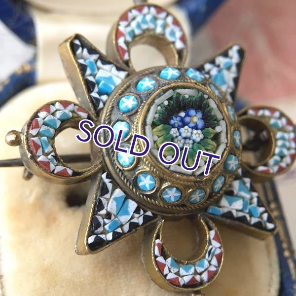 画像6: 勿忘草のマイクロモザイクブローチ (6)