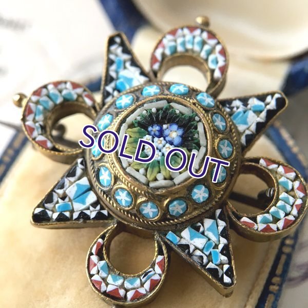 画像5: 勿忘草のマイクロモザイクブローチ (5)