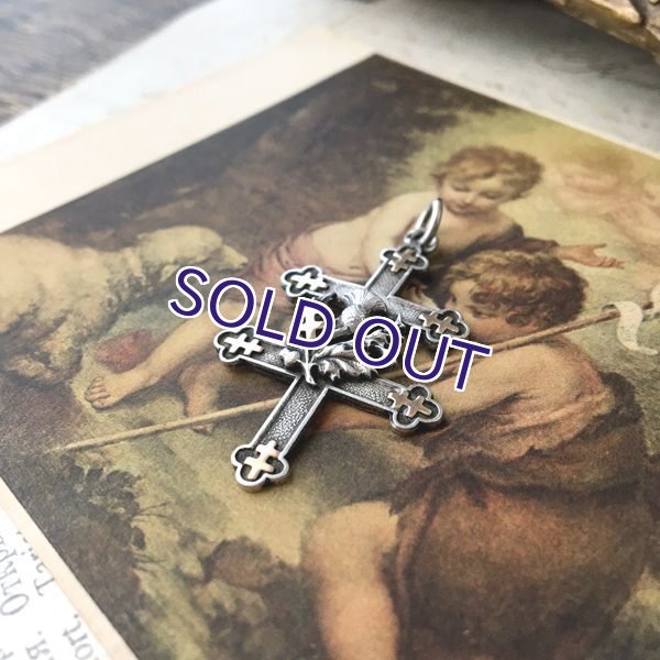 画像6: 銀製 ロレーヌ十字とアザミの紋章ペンダント (6)