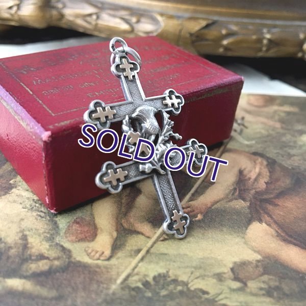 画像7: 銀製 ロレーヌ十字とアザミの紋章ペンダント (7)