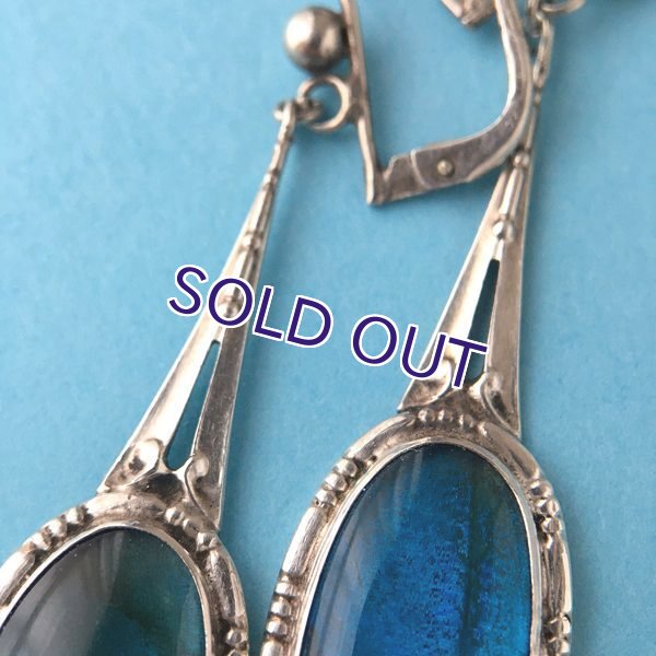 画像7: 銀製 モルフォ蝶のピアス (7)