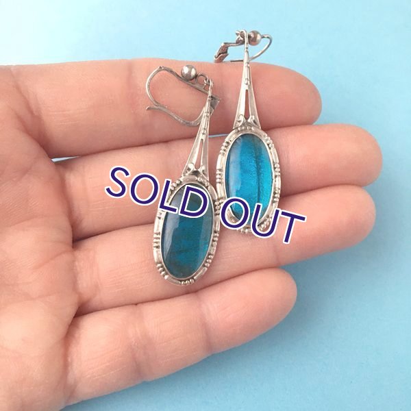 画像10: 銀製 モルフォ蝶のピアス (10)