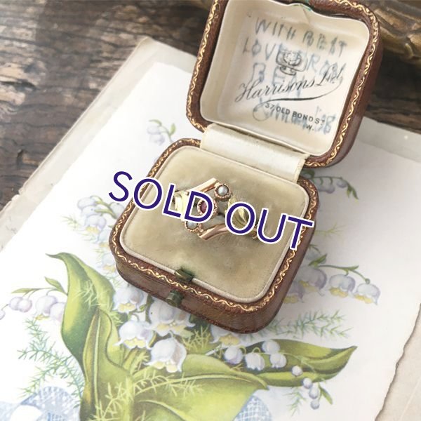 画像3: FIX ルビーガラスとパールのゴールドリング (3)