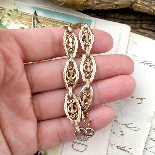 画像9: フィリグリー細工のゴールドブレスレット (9)