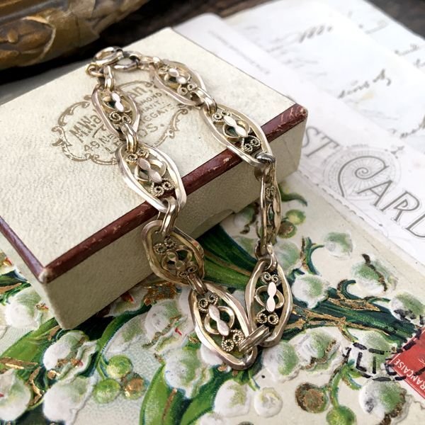 画像8: フィリグリー細工のゴールドブレスレット (8)