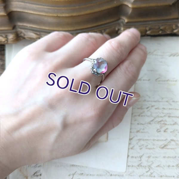 画像11: カボションアイリスガラスとマーカサイトのシルバーリング (11)