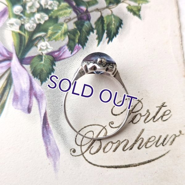 画像8: カボションアイリスガラスとマーカサイトのシルバーリング (8)