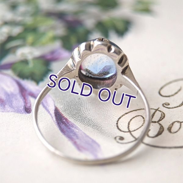 画像9: カボションアイリスガラスとマーカサイトのシルバーリング (9)