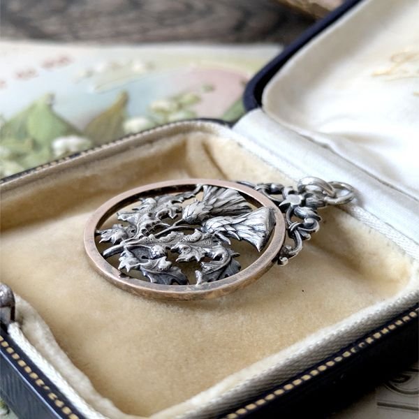 画像5: 銀製 アザミの花のペンダント (5)