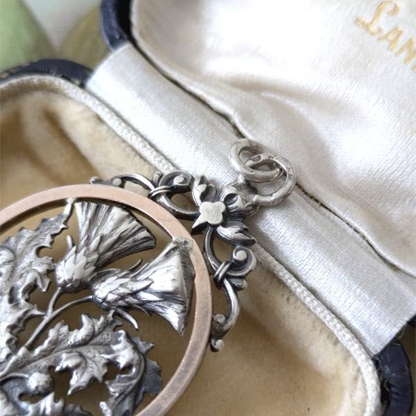 画像7: 銀製 アザミの花のペンダント (7)