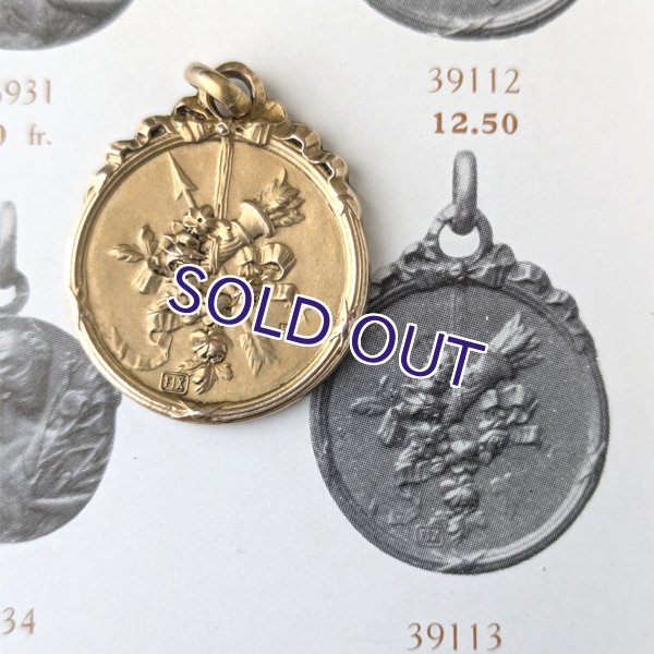 画像8: FIX 花籠のゴールドメダイペンダント (8)