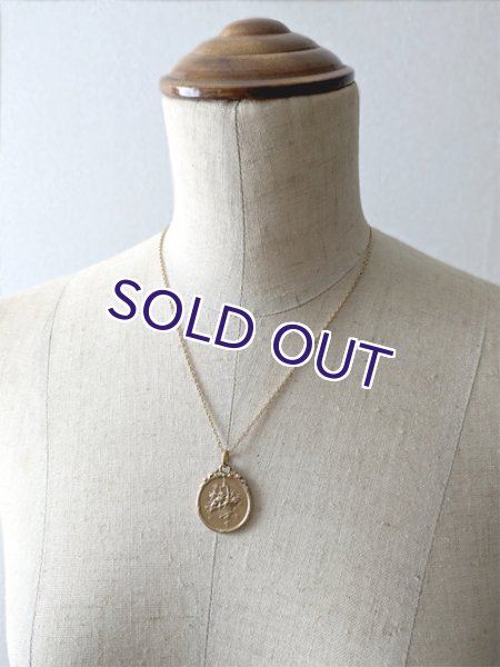 画像9: FIX 花籠のゴールドメダイペンダント (9)