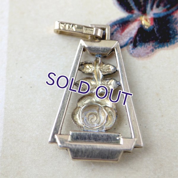 画像4: FIX バラのアールデコゴールドペンダント (4)